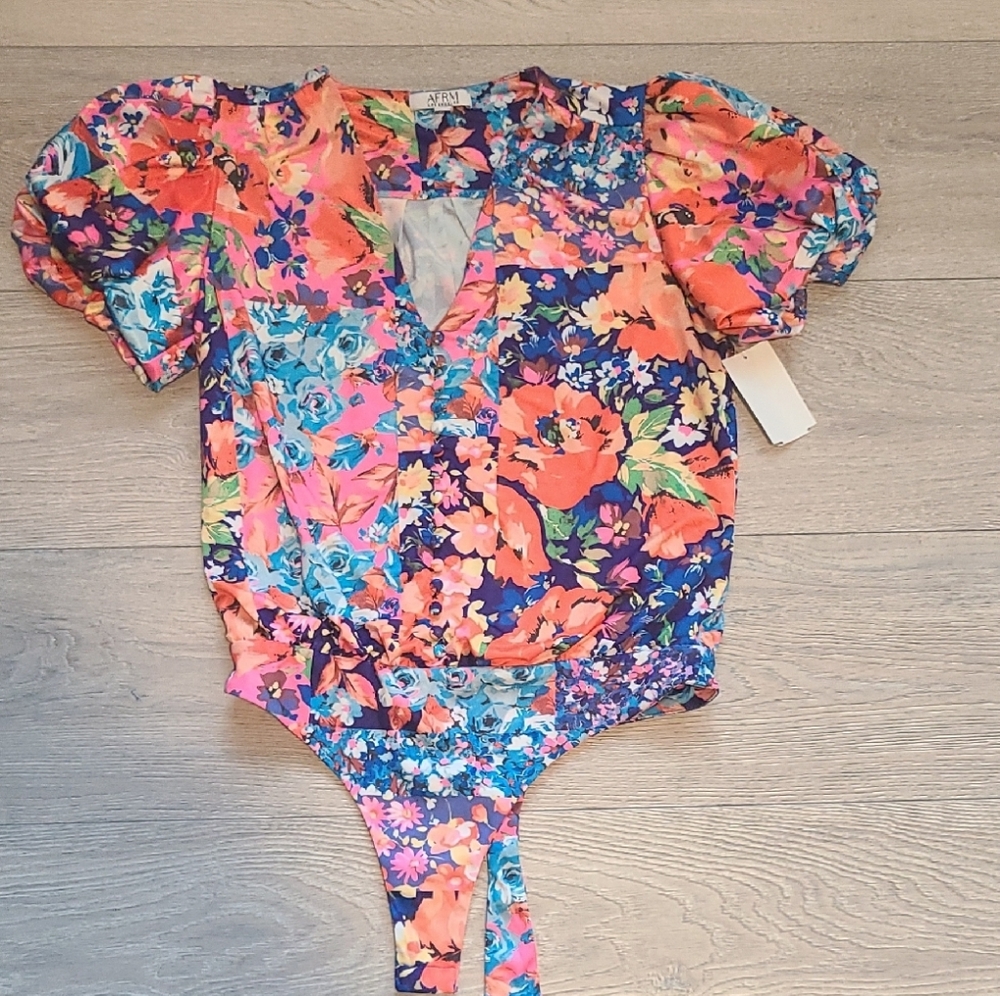 AFRM Floral Multicolor Bodysuit